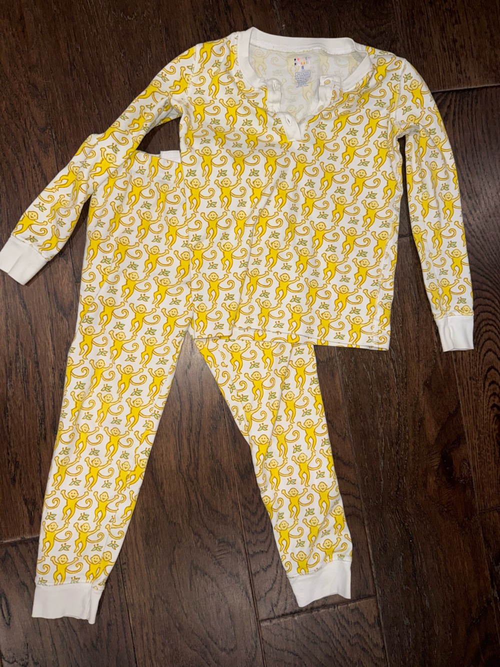Roller Rabbit Yellow Monkey Print Kids Pajama Set
